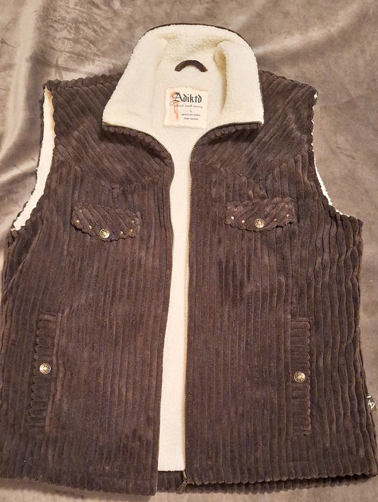Adiktd Jackets & Blazers - Adiktd Brown Corduroy Sherpa Vest Size Large